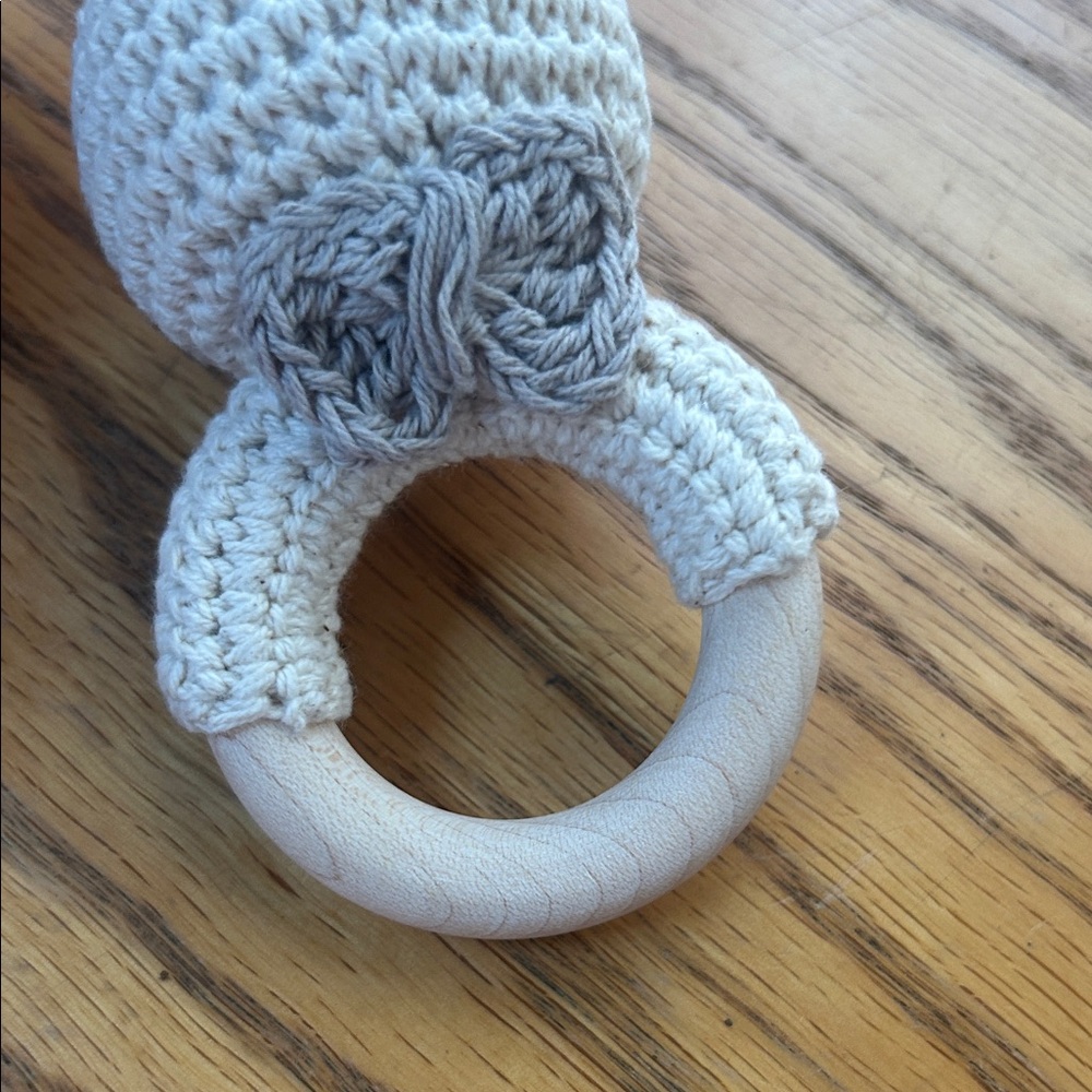 Handmade Cream Bunny Rattle - Picture 5 of 5